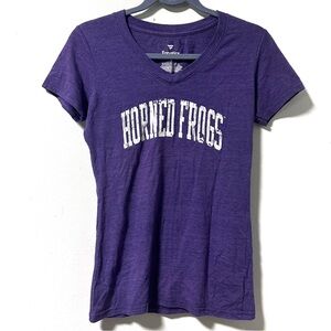 💙 TCU Horned Frogs Fanatics Women’s Purple Fitted V-Neck Tee Women’s Size Small